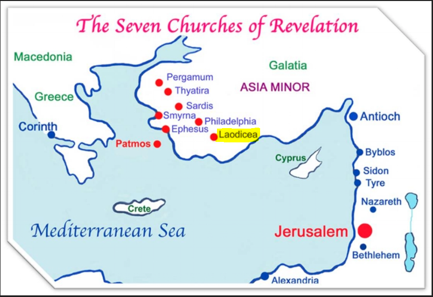 Church of Laodicea map